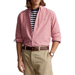 Ralph Lauren Oxford Cotton Shirt Light Pink Dress Preppy Button Down Collared